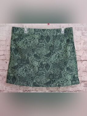 RipSkirt Hawaii Green Tropical Botanical Print Wrap Skirt Cover Up Size Medium
